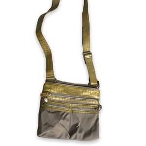 Brighton Nylon Croc Leather Crossbody